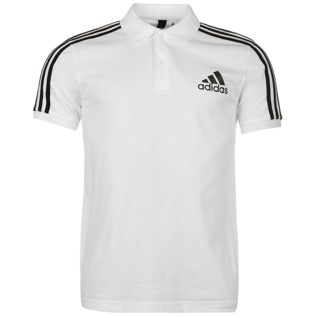 adidas Mens 3 Stripes Logo Polo Shirt Tee Top Cotton Print Casual Short ...
