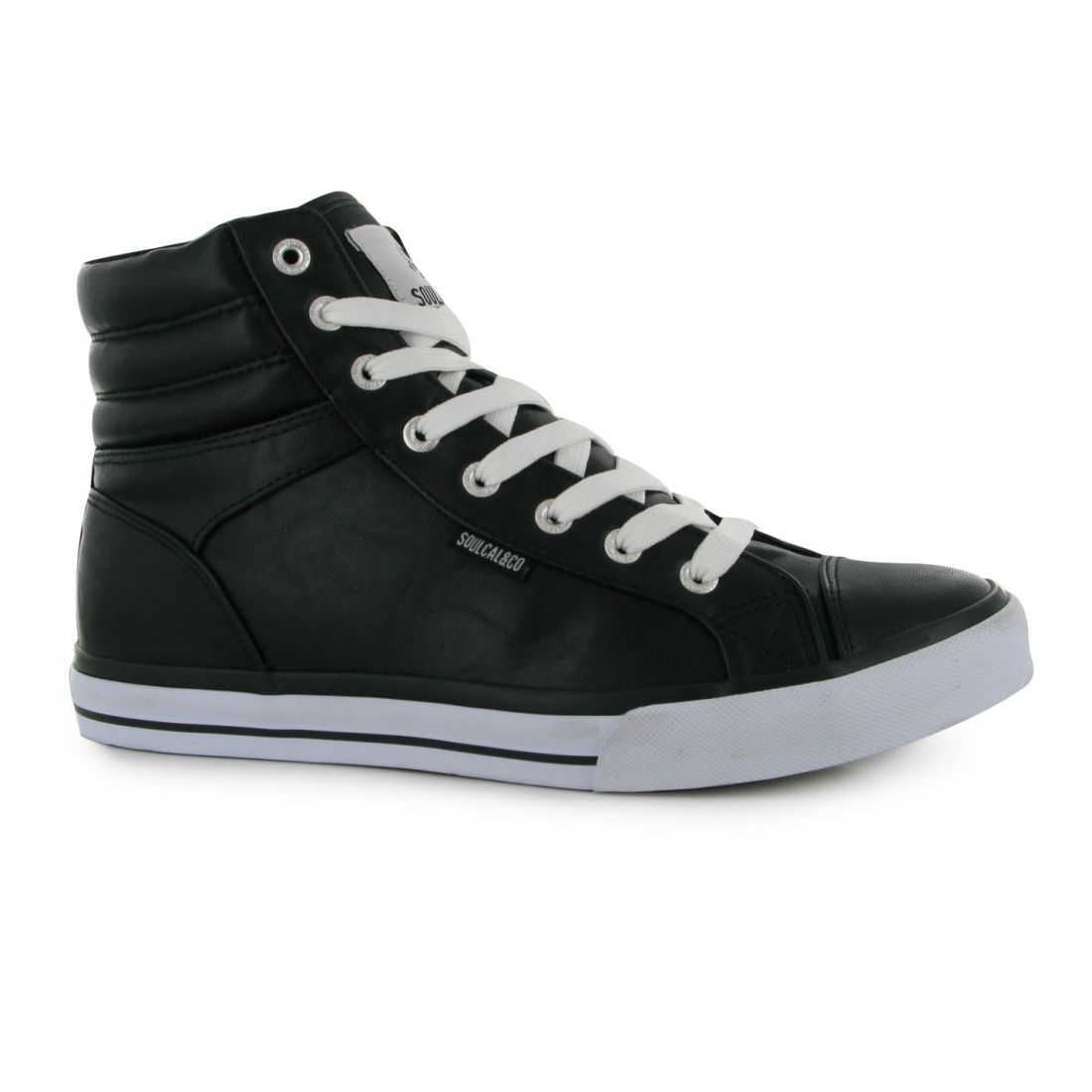 SoulCal Mens Asti Hi Tops Trainers Lace Up Shoes Smooth Toe Cap Rubber ...