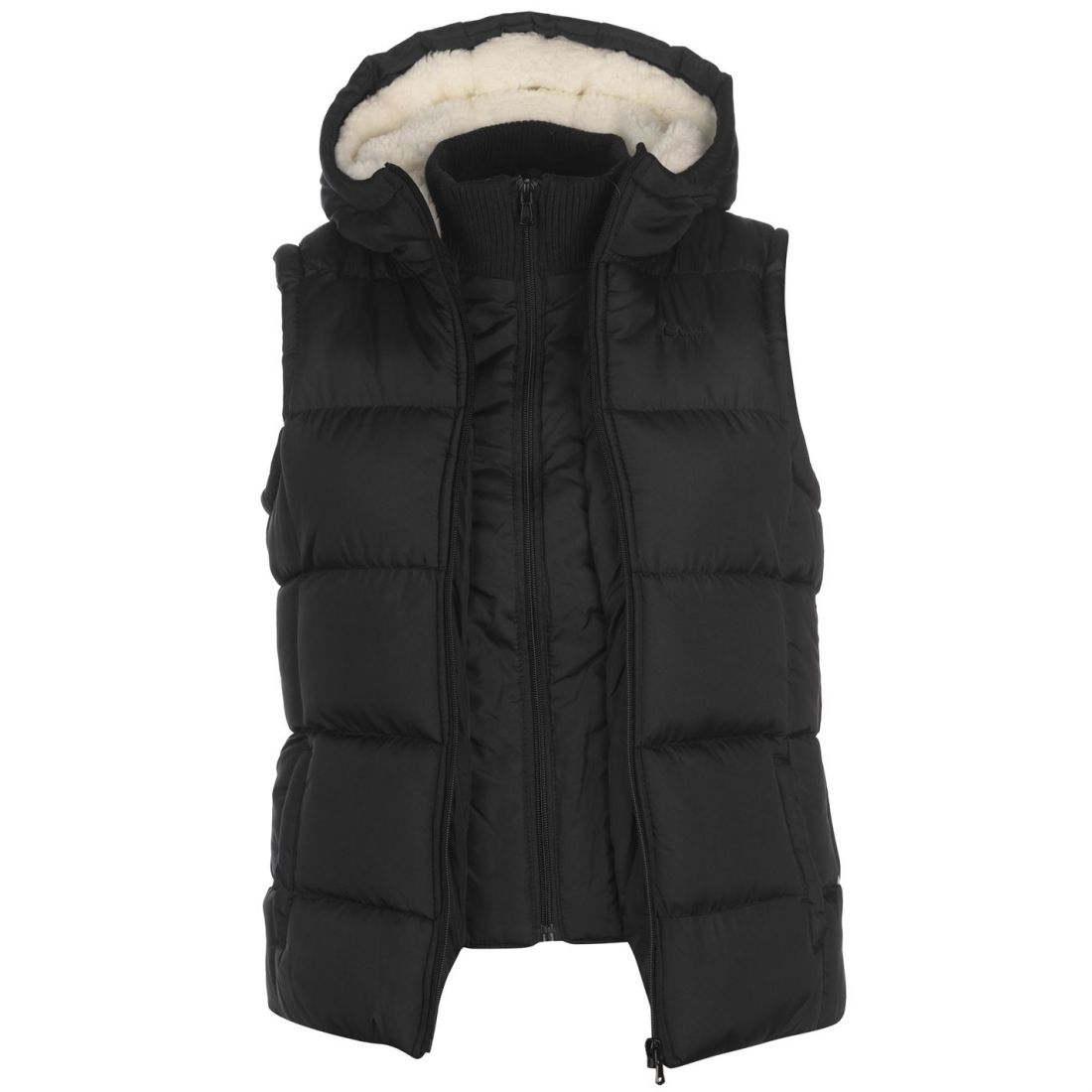 Lee Cooper 2 Zip Gilet Ladies - Heavy Quilt Sleeveless Jacket ...