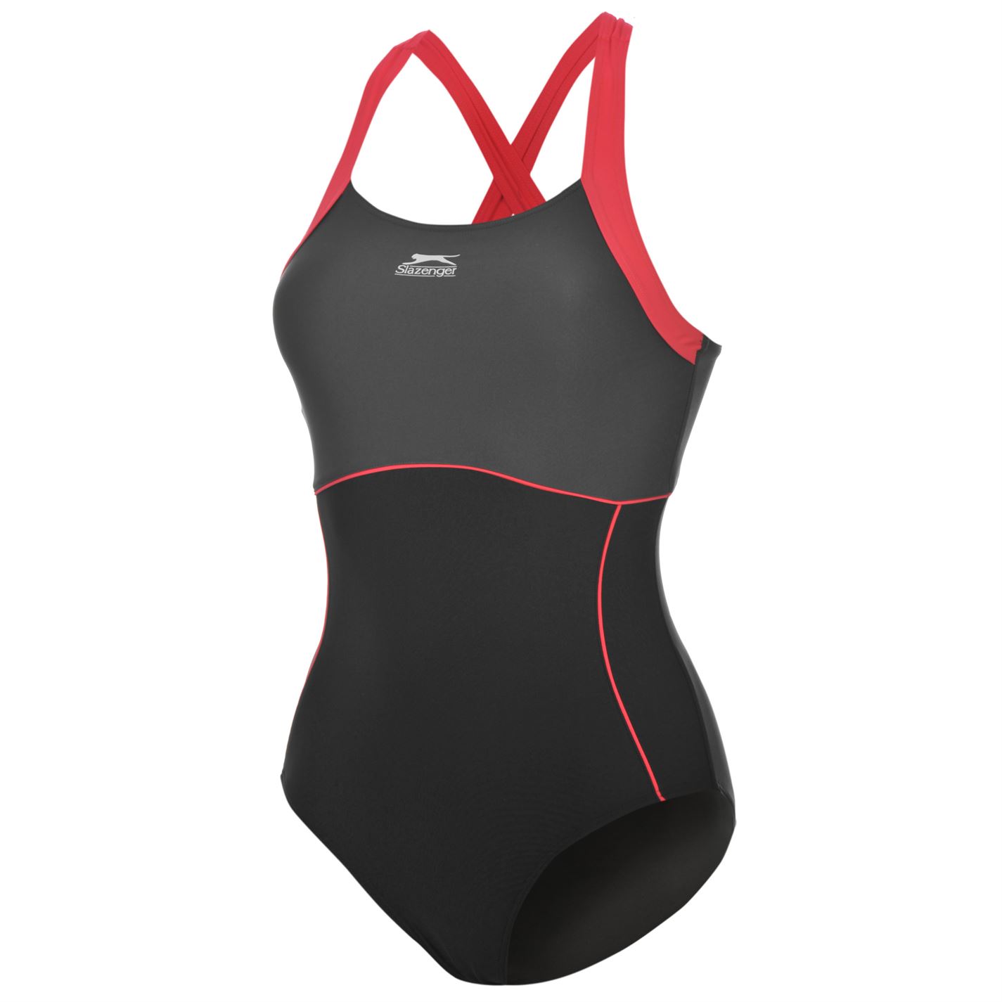 Slazenger Womens X Back Swim Suit Ladies One Piece Swimsuit Beachwear ...