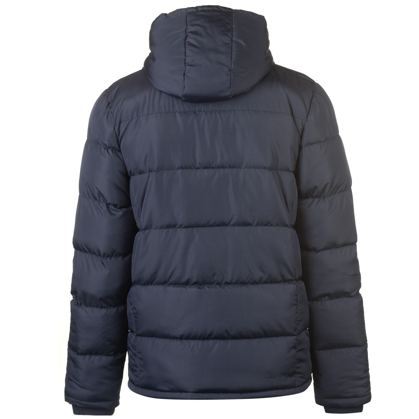 Lee Cooper Mens Two Zip Quilted Padded Jacket Bubble Coat Top Hooded ...