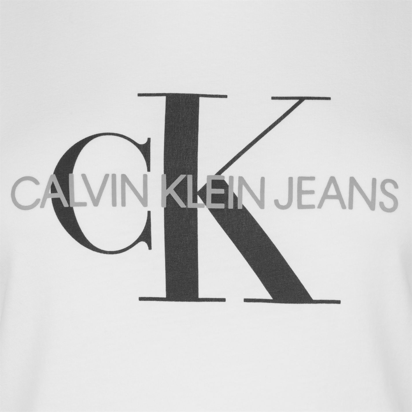 Womens Calvin Klein Jeans Mono Logo T Shirt Crew Neck Short Sleeve New ...